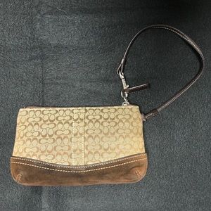 Coach Brown Wristlet/Clutch